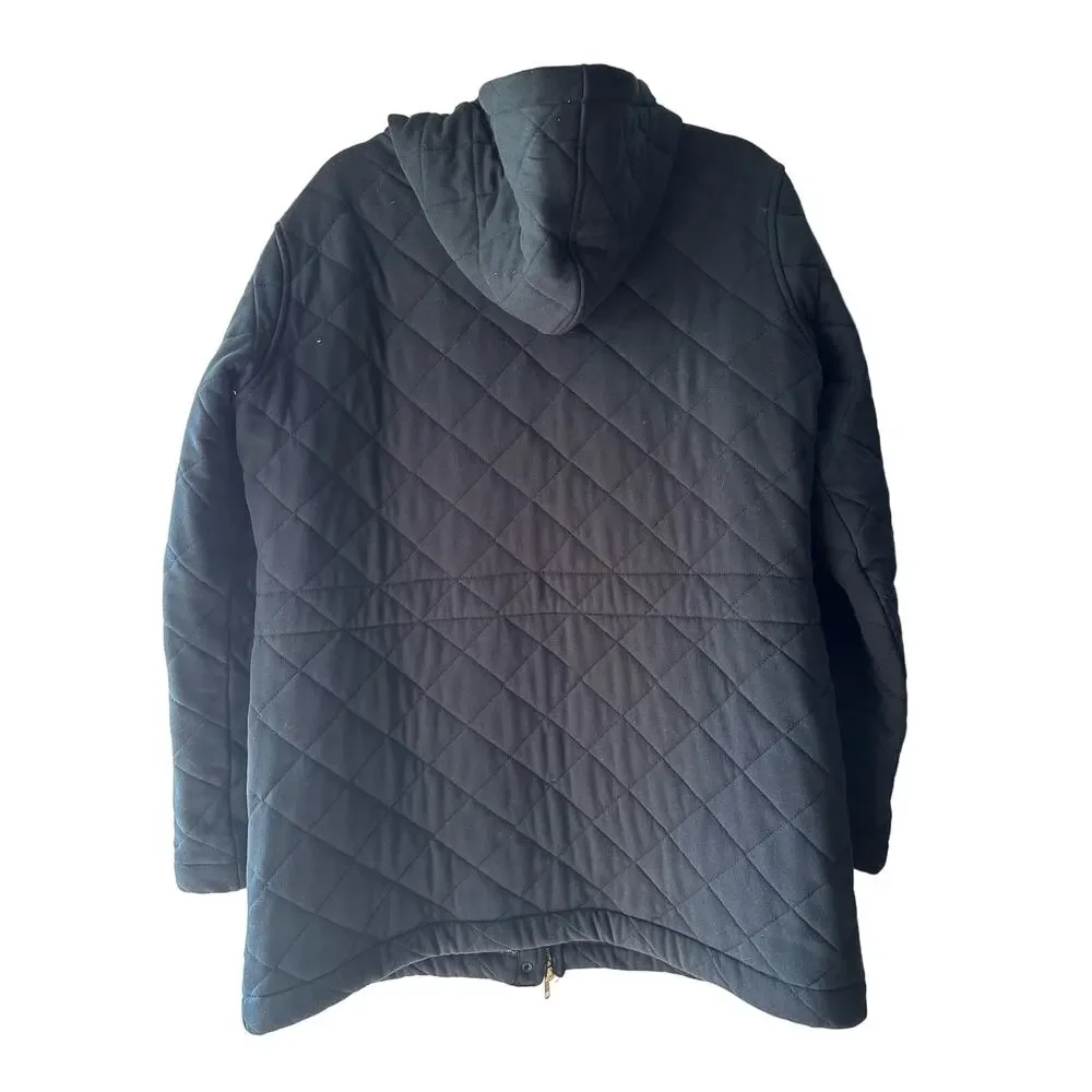 Lauren Ralph Lauren Women’s Quilted Hooded Below Waist Blue Jacket Coat Size L